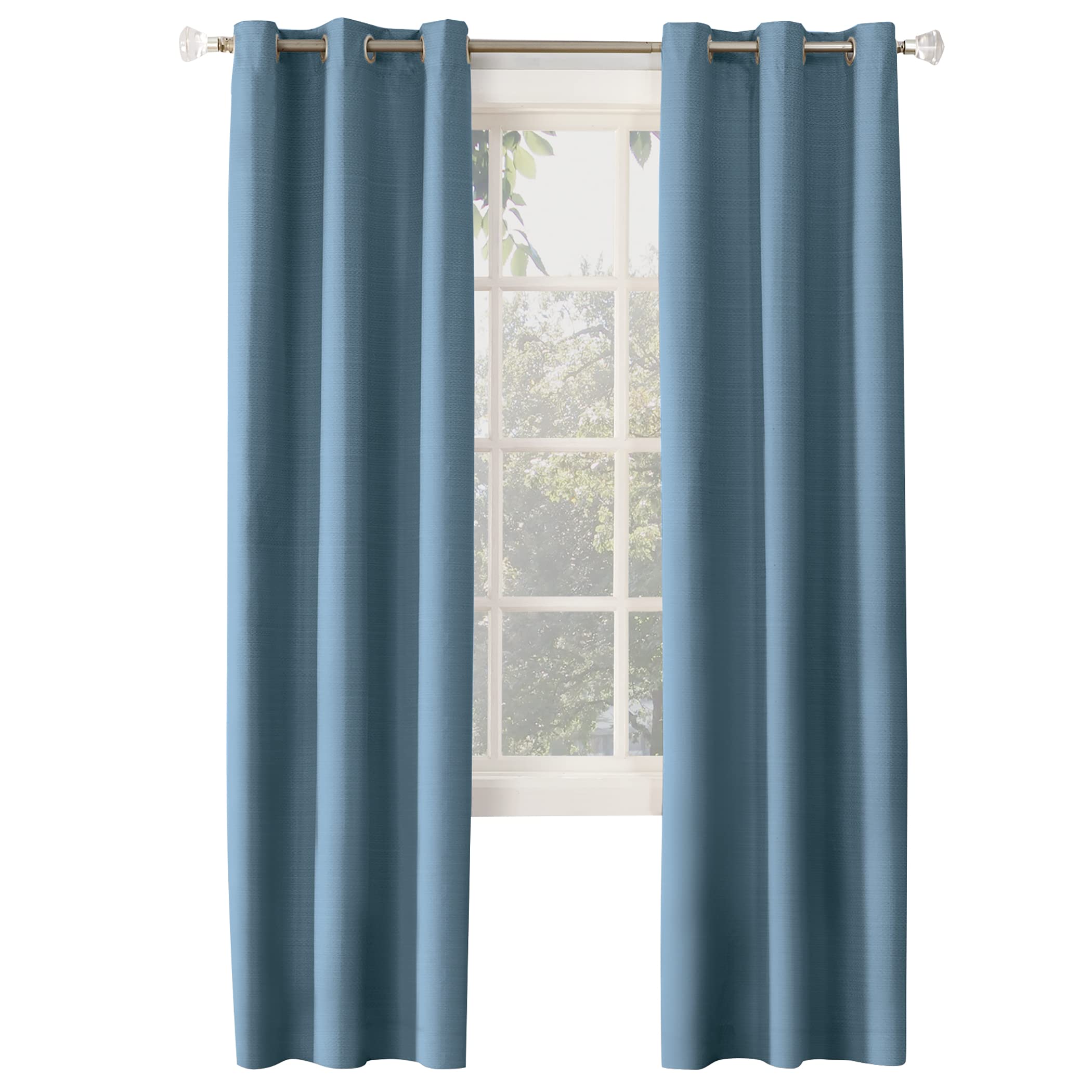 Sun Zero Cooper Thermal Insulated Energy Efficient Grommet Curtain Panel, 40" x 84", Blue