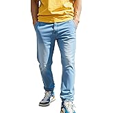 Boncun Men's Slim Fit Stretch Jeans - Classic Black Denim Pants with Comfort Flex Fabric