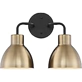 Nuvo 60/6792 Sloan Bathroom Vanity Fixture, 2-Light, Matte Black and Brass Finish