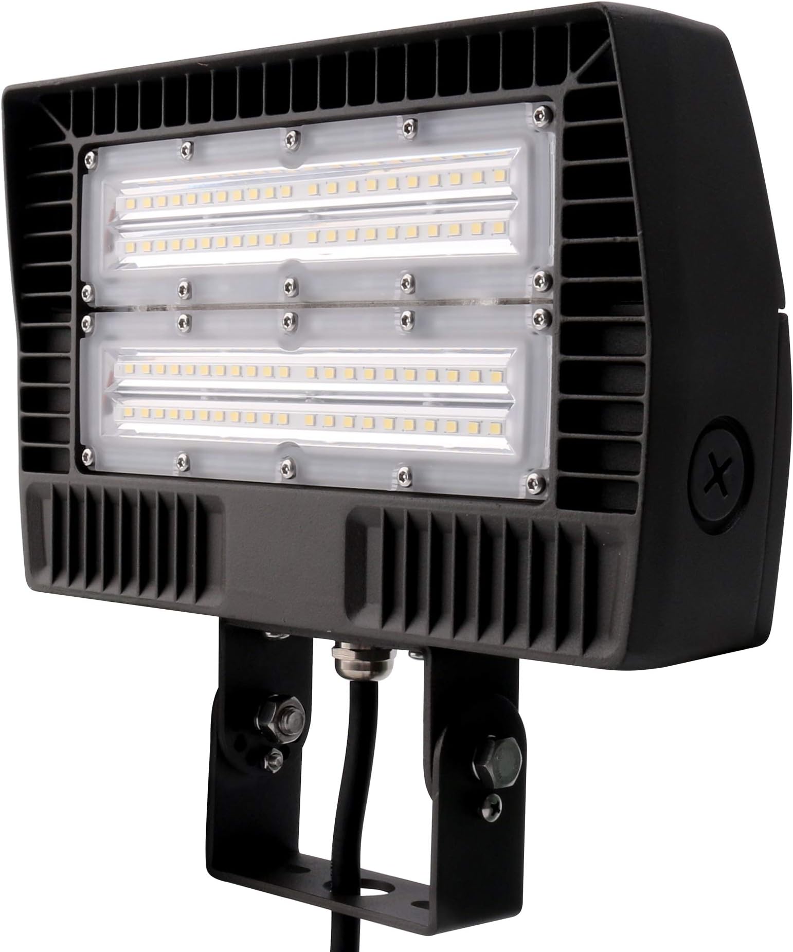 ELECALLLED Flood Light Outdoor 6500LM 50W 5000K 130 lm/w Yoke Bracket Flag Pole Lights for Garden Warehouse Play Yard 120-277V, Waterproof IP65 ETL (300W Equivalent)