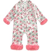 Newborn Baby Girl Pajamas Long Sleeve Romper One Piece Jumpsuit Button Down Nightgown Infant Silk Pjs Baby Sleepwear