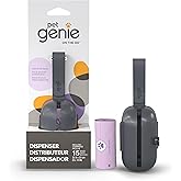 Pet Genie | On the Go Dog Poop bag Dispenser | Includes 1 roll (15 count) of dog poop bags | lavender scented