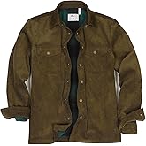 ZENTHACE Men's Corduroy Shirts Jacket with Full Flannel Lined,Snap Button Down Vintage Fall Outerwear Coat,100% Cotton