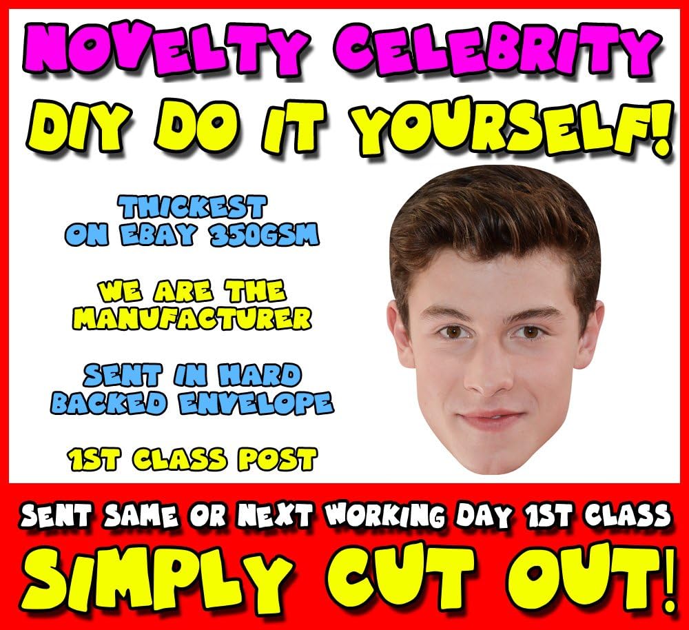 DIY - Do It Yourself Face Mask - Shawn Mendes MH Celebrity Face Mask