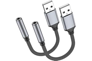 Tobfit USB to 3.5mm Audio Jack Adapter,External Sound Card Converter for PC/Laptop/Mac/PS4/Desktops, Plug & Play No Drivers N
