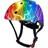 JEEFREE Adjustable Color Gradient Toddler Kids Bike Helmet for 3-5-8-14+Ages Girls Boys.Skateboard Bicycle Toddler Helmet 2-4 Years for Multi-Sports Cycling Scooter Inline Roller Skates Rollerblading