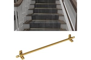 HROKZ Solid Brass Stair Rods for Carpet Runners Set of 13, Gold Stair Runner Rods for Fixed Stair Carpet, 28 inch Oval Finial Carpet Runner Rods