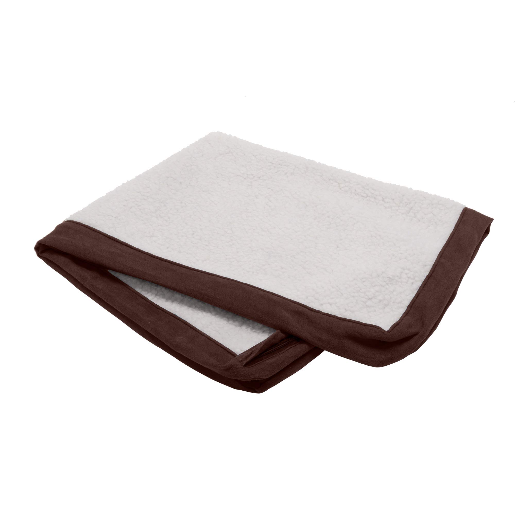 FurHaven Sherpa & Suede Mattress Dog Bed Replacement Cover - Espresso, Large — image 1