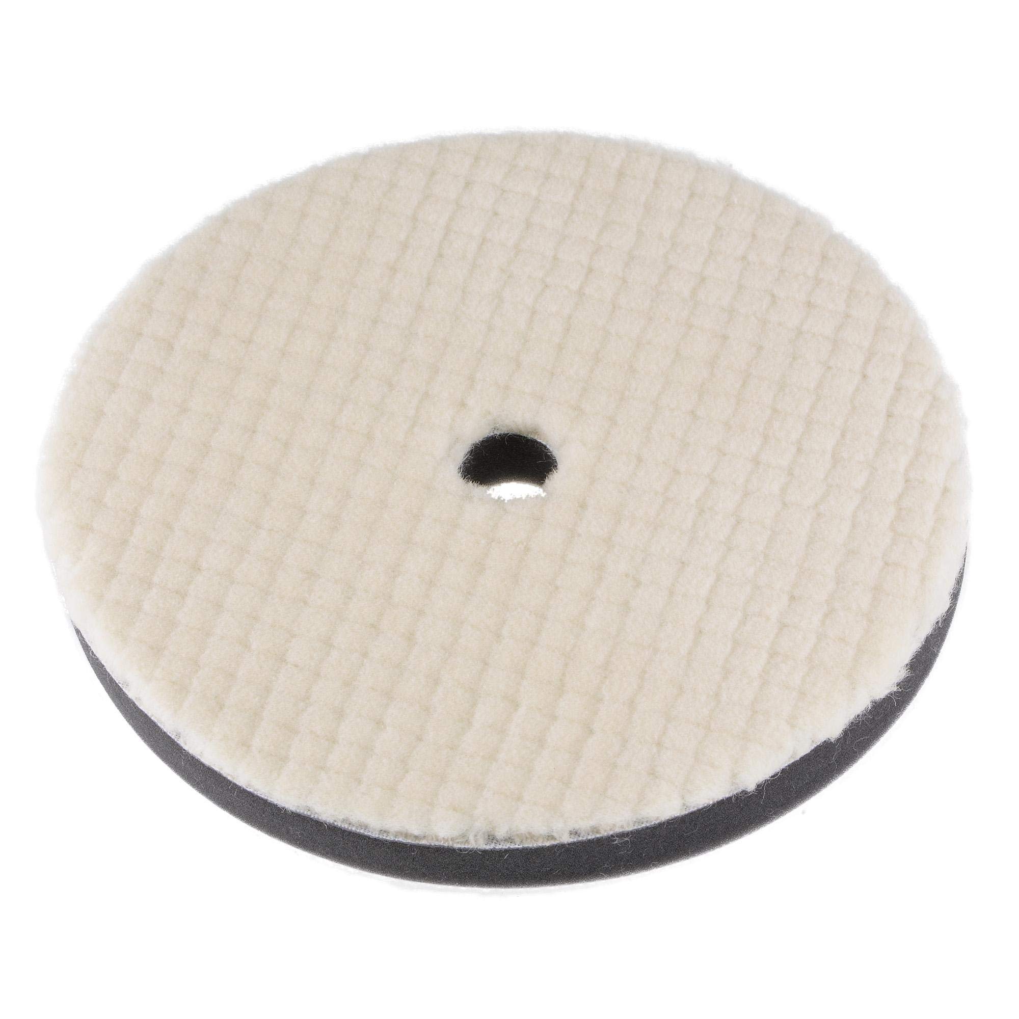 sourcing map 7" Wool Felt Sponge Polishing Pad Hook and Loop Buffing Wheel with Hole Medium Polishing for Orbital Polisher Buffer