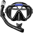 Seovediary Snorkel Set Adults Snorkeling Gear Anti-Fog Panoramic View Swim Mask Dry Top Snorkel Kit with Carry Bag for Snorkeling Scuba Diving Swimming Travel