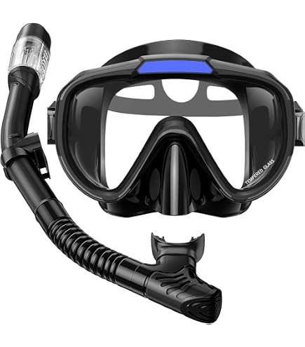 Masque Tuba Zeligerstar – Vue Panoramique 180°, Verre Trempé Anti-buée, UV, Joint En Silicone, Pour Adulte