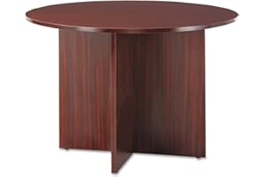 Alera Valencia Round Conference Table with Legs, 29-1/2h x 42 dia., Mahogany
