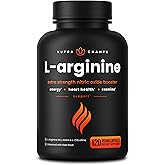 NutraChamps Premium L Arginine Supplement L-Arginine Powder & L Citrulline Enhanced with Grape Seed & Ginger, 120 Vegan Capsules