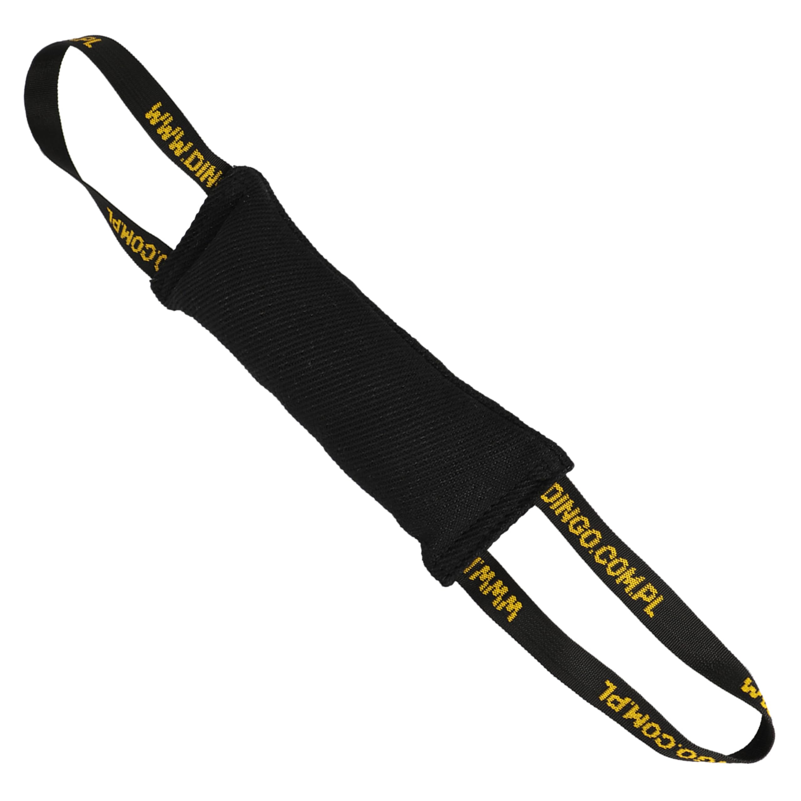Dingo Waldemar Rutkowski Nylon and Cotton Tug Toy for Dogs – Double-Stitched, 2 Strong Handles, Heavy-Duty Bite Tug for Training and Play – Handmade in Poland, 28 x 8 cm, Black (10542)