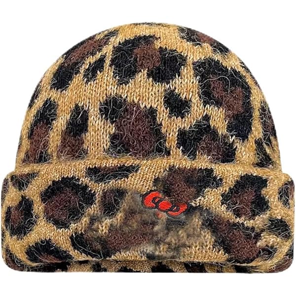 Leopard Beanie Y2k Hat Cheetah 2000s Emo Grunge Cool Faux Fur