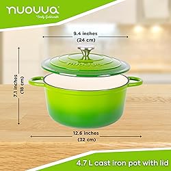 Cast Iron Pot with Lid – Non-Stick Ovenproof
