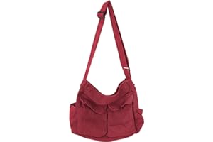 CAISTRE Women Men Crossbody Shoulder Bag Large Tote Bag with Multiple Pockets Canvas Messenger Tote Bag for Women and Men