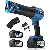 Cordless Leaf Blower with Battery and Charger,Electric Leaf Blower,(1000000)RPM,Batteries & Charger,Lightweight Handheld with Extended Nozzle,Portable Blower for Patio Cleaning,Blowing Leaves and Dust