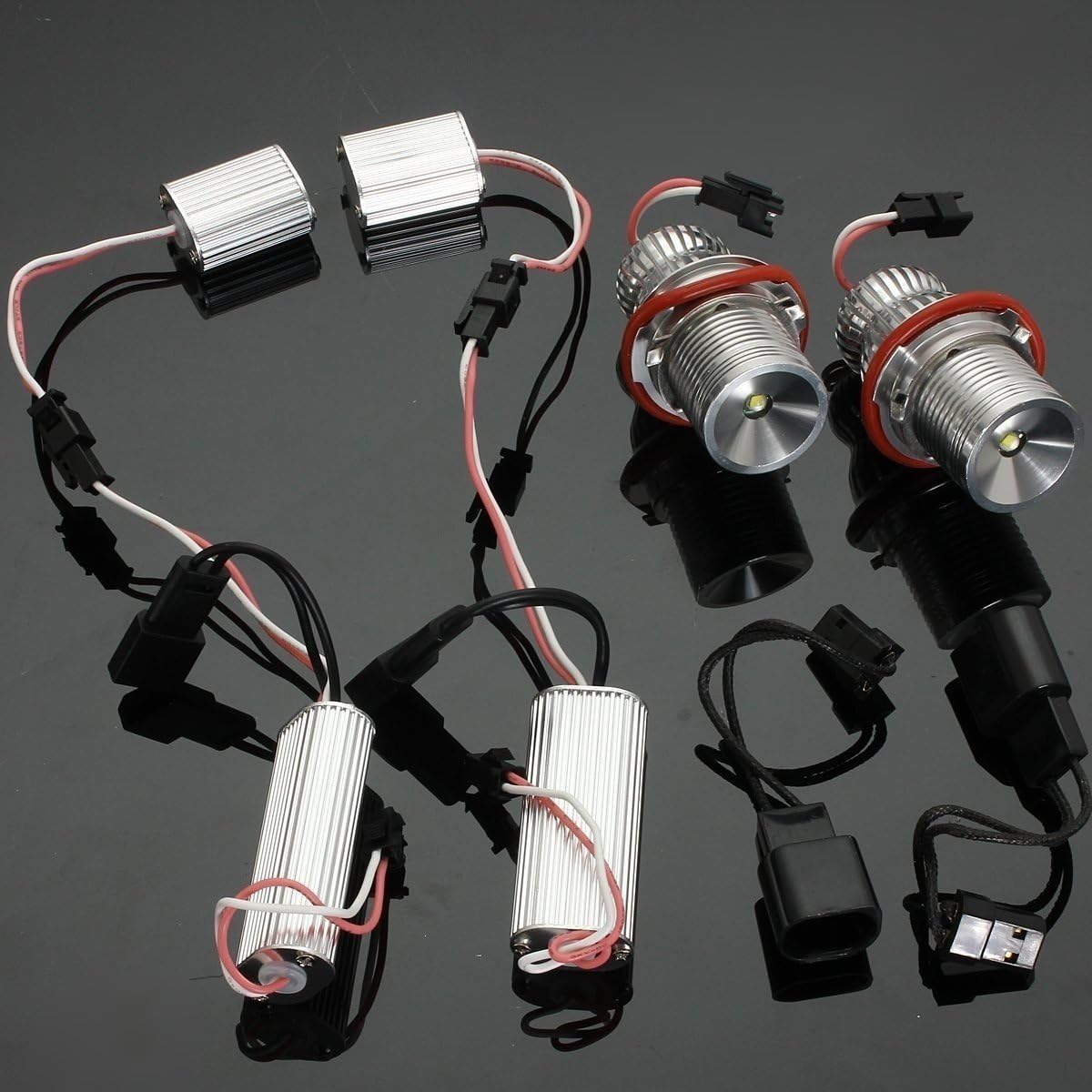 KATUR 2X 12/24V 10W CREE LED Angle Eye Halo Ring Light Bulb for BMW E39 E63 E64 E65 E66 E67 Error Free