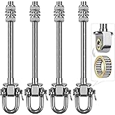 SELEWARE Heavy Duty Stainless Steel Swing Hangers with Bearings (Set of 4), Swing Bolts M10 x 9", 1800LB Capacity for Wood & Steel Beams, Yoga Hammock, Porch Swing