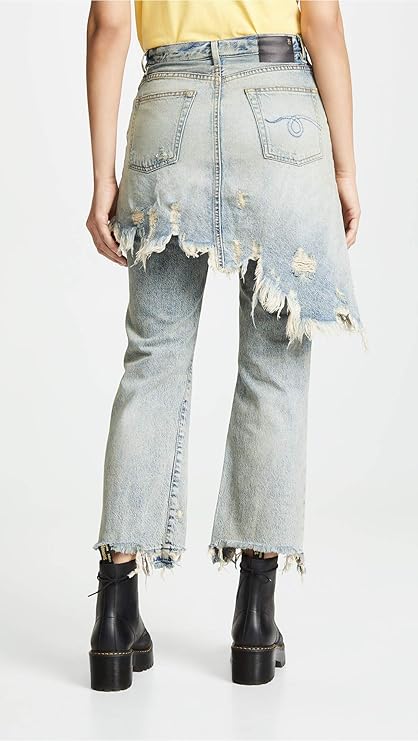 denim jeans with skirt attached