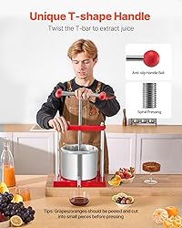 VEVOR 1.6 Gal/6L Fruit Wine Press, 2 Stainless