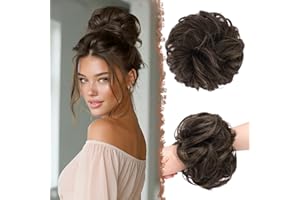 FESHFEN Messy Hair Bun Hair Pieces Wavy Curly Large Hair Bun Scrunchies Extensions Synthetic Chignon Hairpieces for Women Gir