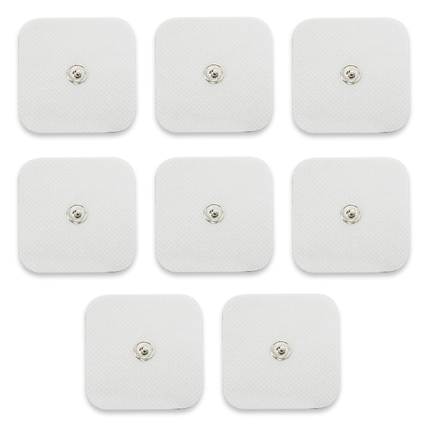 E-Cron Compatible TENS Pads, Electrodes 5 cm, Snap connection, Long Lasting, Self-Adhesive and Reusable Electrode Pads, Fit on TENS, EMS, Beurer, etc, 8 pcs.