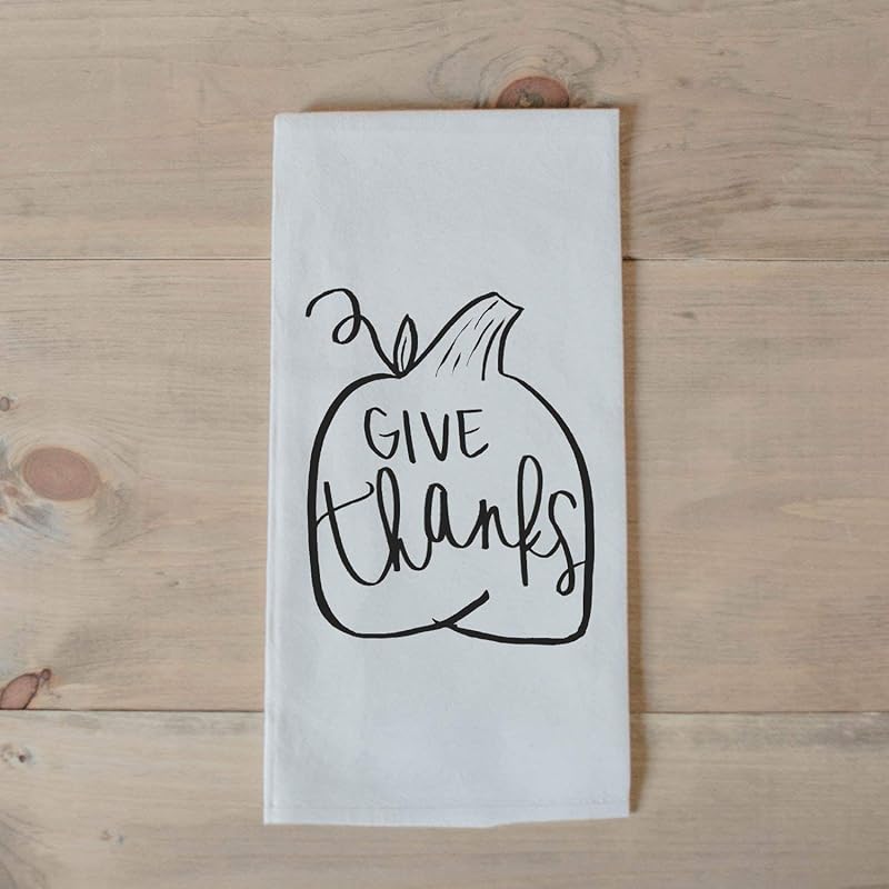 Amazon.com: Give Thanks Pumpkin Tea Towel, housewarming ...