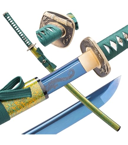 FullTang Blue Iaido Katana 3pc Set Japanese Samurai Sword with