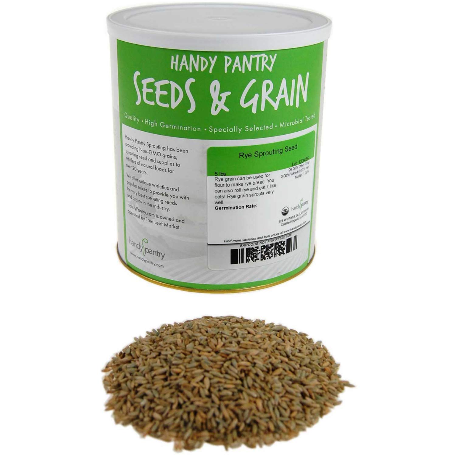 5 Lb Bulk Organic Rye Grain Seeds Rye Seed for Sprouting Rye Berries