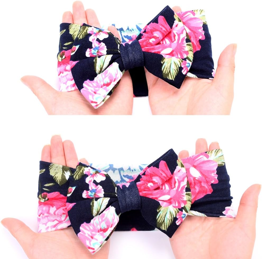 Newborn Receiving Blanket Headband Set Flower Print Baby Swaddle Receiving Blankets Galabloomer Navy Blue Rose: Home & Kitchen