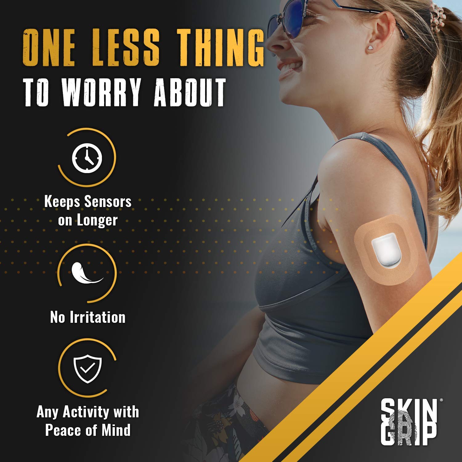 Skin Grip Insulet Omnipod 5 Adhesive Patches Waterproof & Sweatproof (Also Fits Omni pod Dash), Pre-Cut Medical Tape, Ultimate Insulin Pump Protection, Diabetic Sensor Covers, 20-Pack, Tan