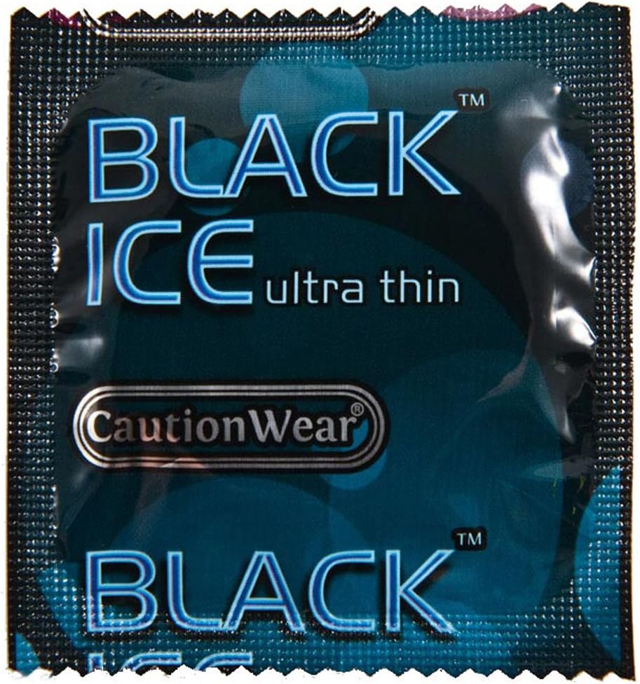 Caution Wear Black Ice Condoms 100 Bag