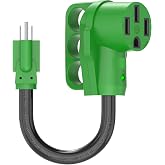 RVGUARD 50 Amp to 110 Volt RV Adapter Cord 12 Inch, NEMA 5-15P to NEMA 14-50R Electrical Power Adapter with LED Power Indicat