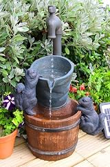 Primrose 72cm Solar Powered Squirrel Water Feature Fountain - 2 Tier view 3