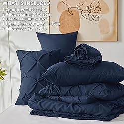 CozyLux California King Comforter Set Navy Blue, 7