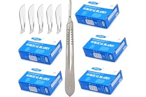AAProTools 500 Scalpel Blades #22 for Surgi, Dermaplaning, Veterinary, Taxidermy, Arts & Crafts, More - Includes One Handle #4