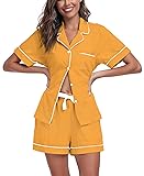 COLORFULLEAF Womens 100% Cotton Pajamas Short Set