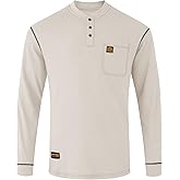 WORKWEYA FR Shirt for Men 5.5oz Lightweight 100% Cotton Flame Resistant Henley Shirt NFPA 2112