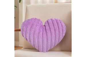 16 Inch Heart Pillow Cute Decorative Throw Pillows, Heart Shaped Fluffy Faux Fur Pillows Cushions for Couch Sofa Bed Bedroom 