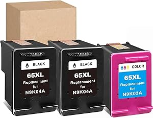 InkSpirit Remanufactured Ink Cartridge 65 Replacement for HP 65XL 65 XL Black Tri-Color Used in Envy 5052 5055 5012 5010 5020 5030 DeskJet 2600 2622 2652 3722 3755 3752 2635 2636 2655 AMP 120 100, 3PK
