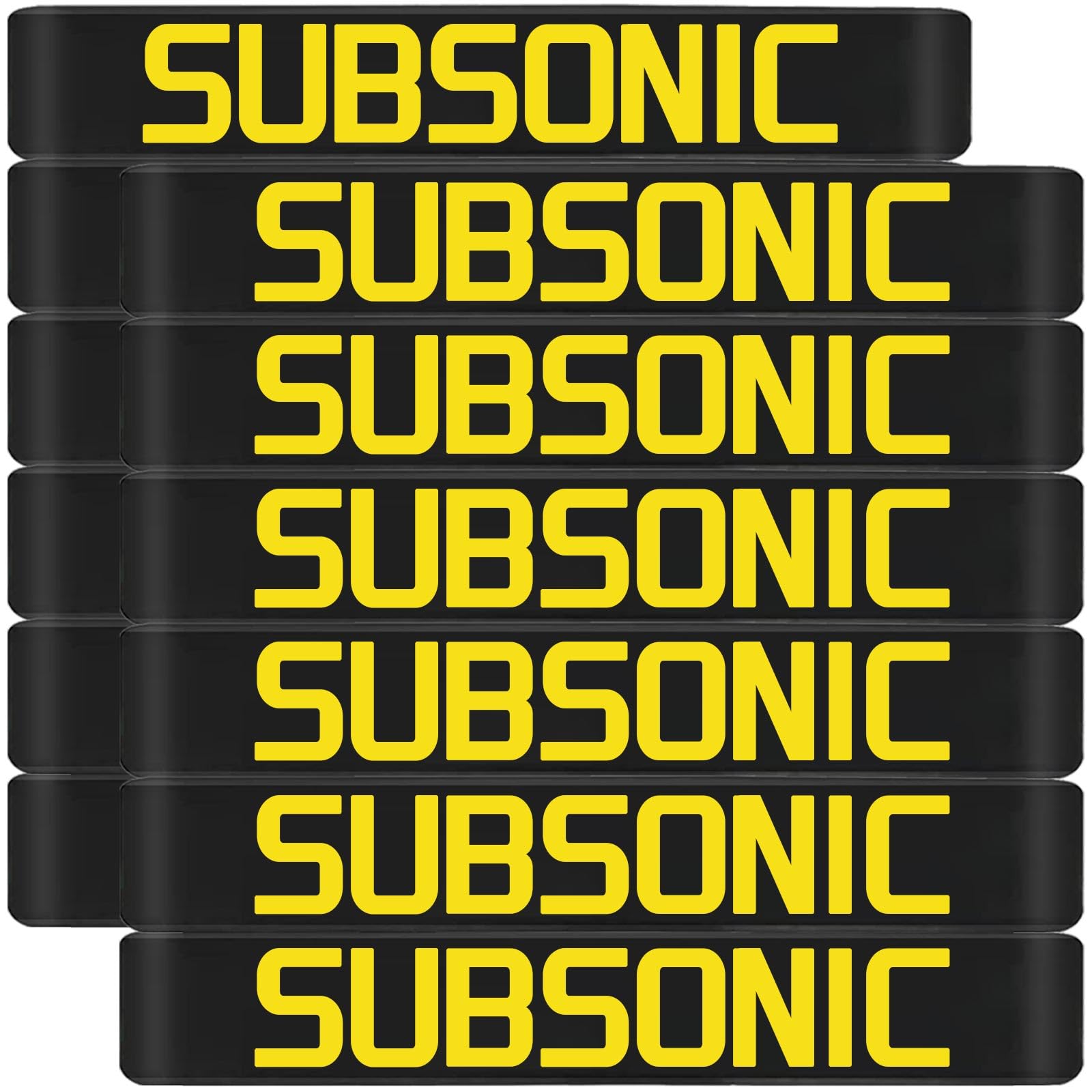Photo 1 of 12 Pack SUBSONIC Magazine Marking Bands with Large Lettering, SUBSONIC Ammo Caliber Label Identification Marker Accessories (Black - Yellow)