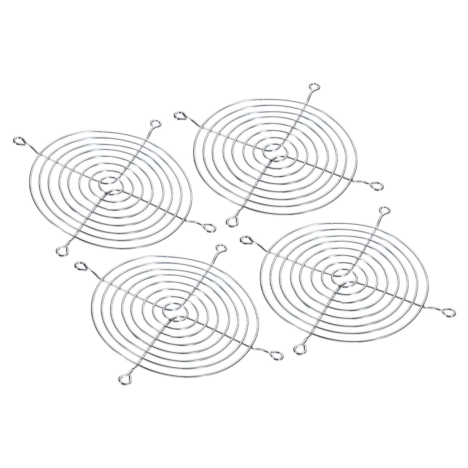 PATIKIL 120mm Fan Finger Grill, 4 Pack Metal Grill Protector Guard for 120X120mm Fan Protective Cover DIY, Silver