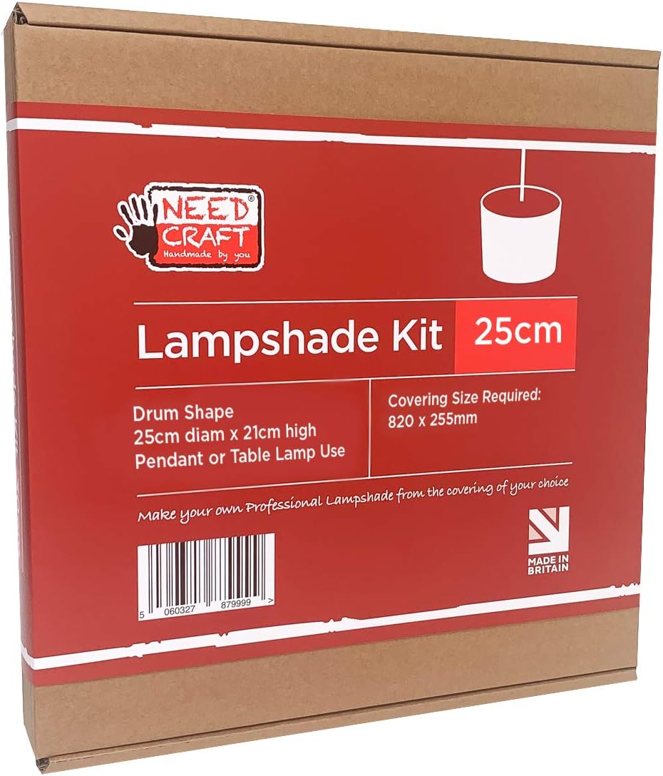 Needcraft DIY Lampshade Kit 25cm Diameter Easy Drum Lamp Shade Making