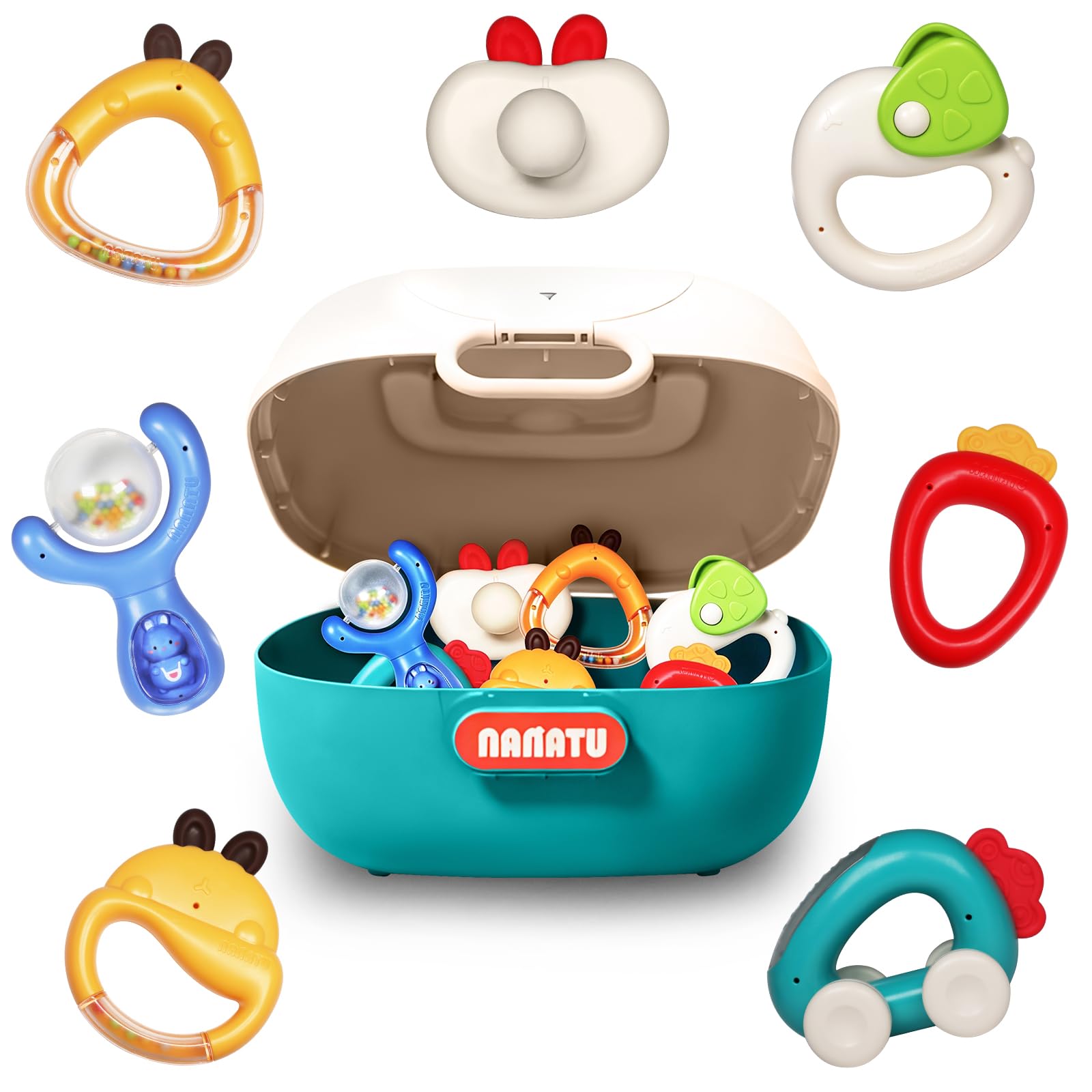 HESUSLA Baby Toys 0-6 Months, Which can Cultivate Their Emotional,Intellectual, Hands-on,and Other Abilities,Teething Toys for Baby ，Sensory Toys for Babies(8 Pieces)