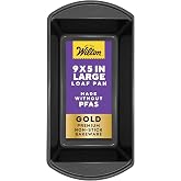 Wilton Gold Non-Stick Loaf Pan, Made Without PFAS, 9 x 5 in. | Non-Stick Steel with Scratch-Resistant Coating, Resists Warpin