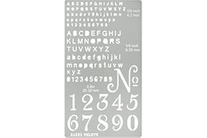 Aleks Melnyk No.422 Metal Stencil, Tiny Letters, Normografo, Pyrography, Wood Burning, 1 PCS, Template, Engraving Wood and Patterns, Alphabet and Number, Lettering, Letting, Bullet Journaling