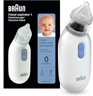 Braun Nasensauger 1, BNA100EU. Befreit verstopfte Nasen schnell und sanft. Elektrischer Nasensauger für alle Altersgruppen 0+