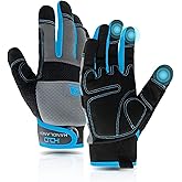 AIGEVTURE Safety Work Gloves Mens & Women, Light Duty Mechanic Gloves Touch Screen, Gardening Work Gloves with Grip,High Dexterity